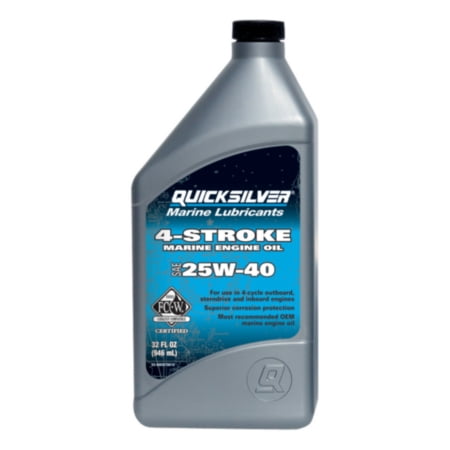 Quick Silver Quicksilver 4-Stroke Marine Motor Oil, 25W-40 - For use in 4-cycle outboard engines, 1 quart bottle, sold by (Best 4 Stroke Outboard Engine)