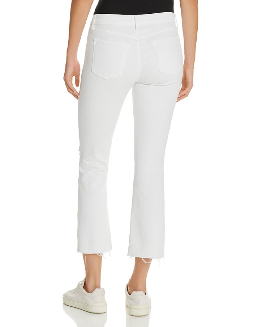 White ripped bootcut jeans Clearance