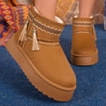 thumbnail image 2 of Women Fuzzy Boots Warm Cozy Winter Boots Plush Faux Fur lined Slip On Boots for Cold Weather Casual Walking Comfortable Casual Shoes, 2 of 9