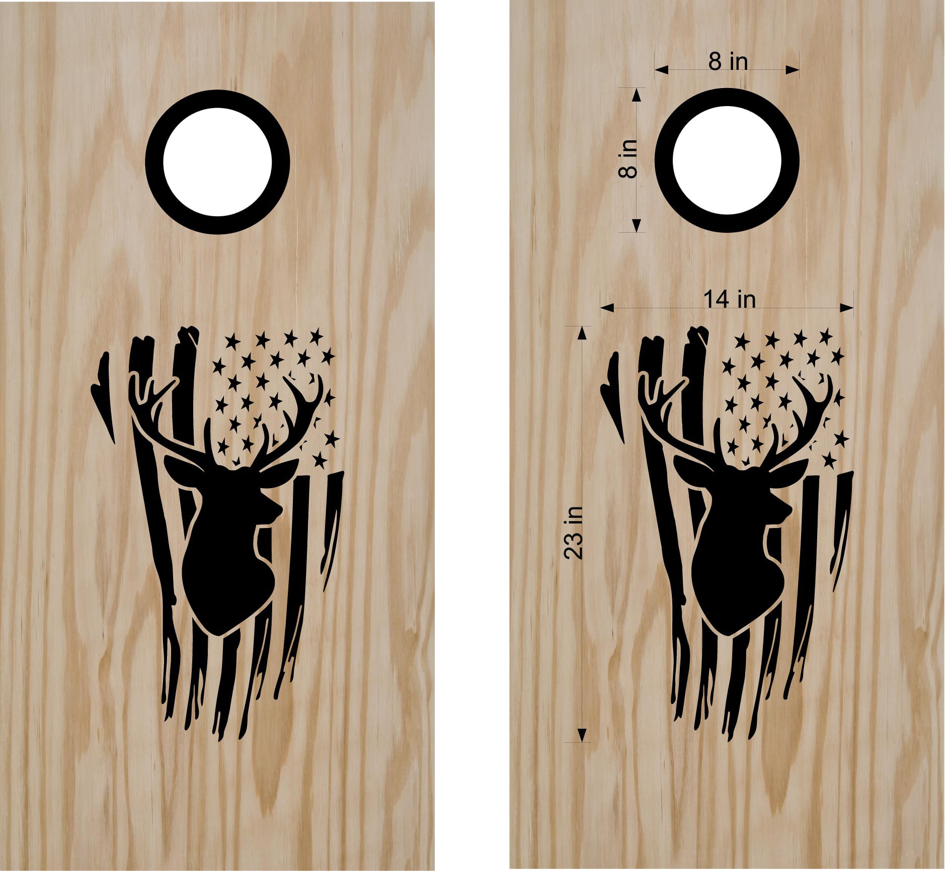 Deer Buck Head hunting cornhole board game decals 