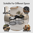 thumbnail image 5 of Gzxs Nesting Coffee Tables Set of 2, Round Coffee Table for Living Room, Wood Coffee Tables with Sturdy Metal Frame, Black, 5 of 7