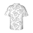 thumbnail image 4 of Xecao Hand Drawn Snake print Hawaiian shirt - a stylish short-sleeve button-down for men, perfect for casual beach and tropical outings., 4 of 9