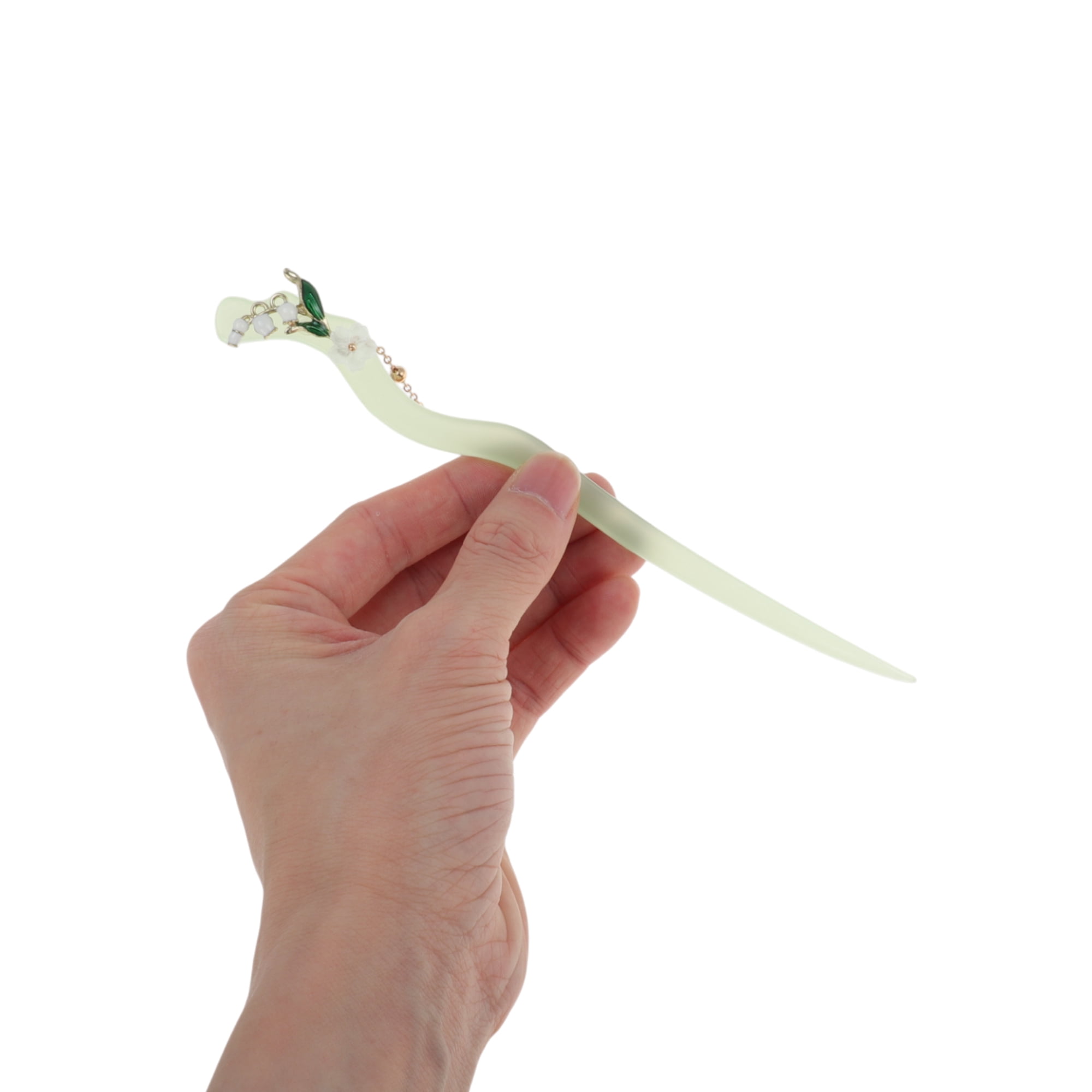 Unique Bargains Floral Hair Chopstick for Women Light Green 1 Pc
