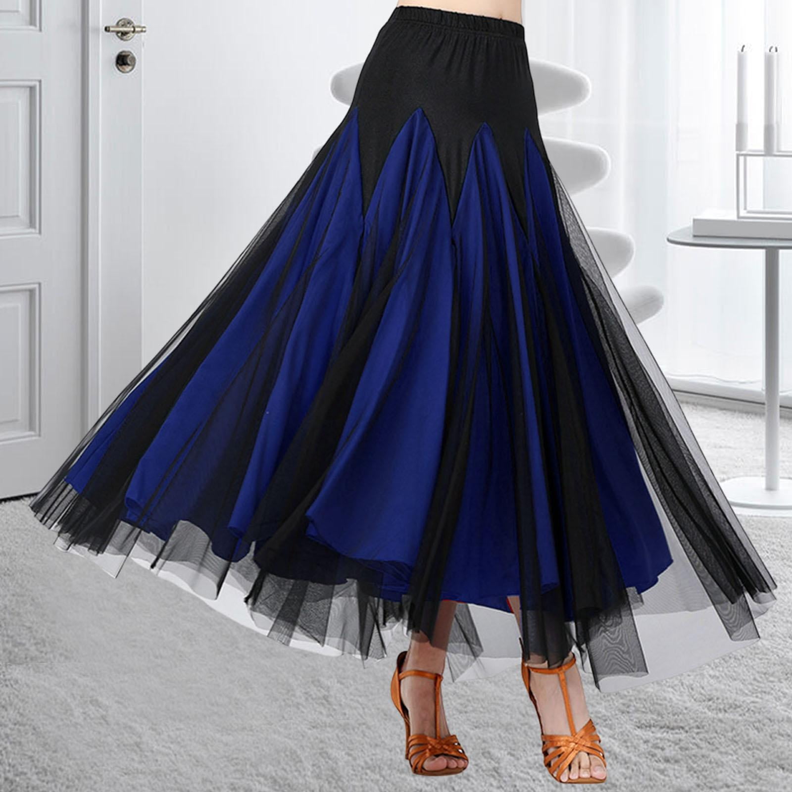 Brilliant Blue Latin popular Dance Practice Skirt