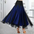 thumbnail image 6 of segolike Ballroom Dance Skirt Women Dancing Costume Clothes Flamenco Skirt Belly Dancing Dress Long Swing Race Skirt for Cha Cha Waltz M Size Blue, 6 of 8