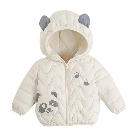 

Winter Coats for Kids 3D Panda Cotton Hoods Boys Girls Cute Jacket 3-8T Children Zip Up Comfy Hoodie Coat Warm Outerwear