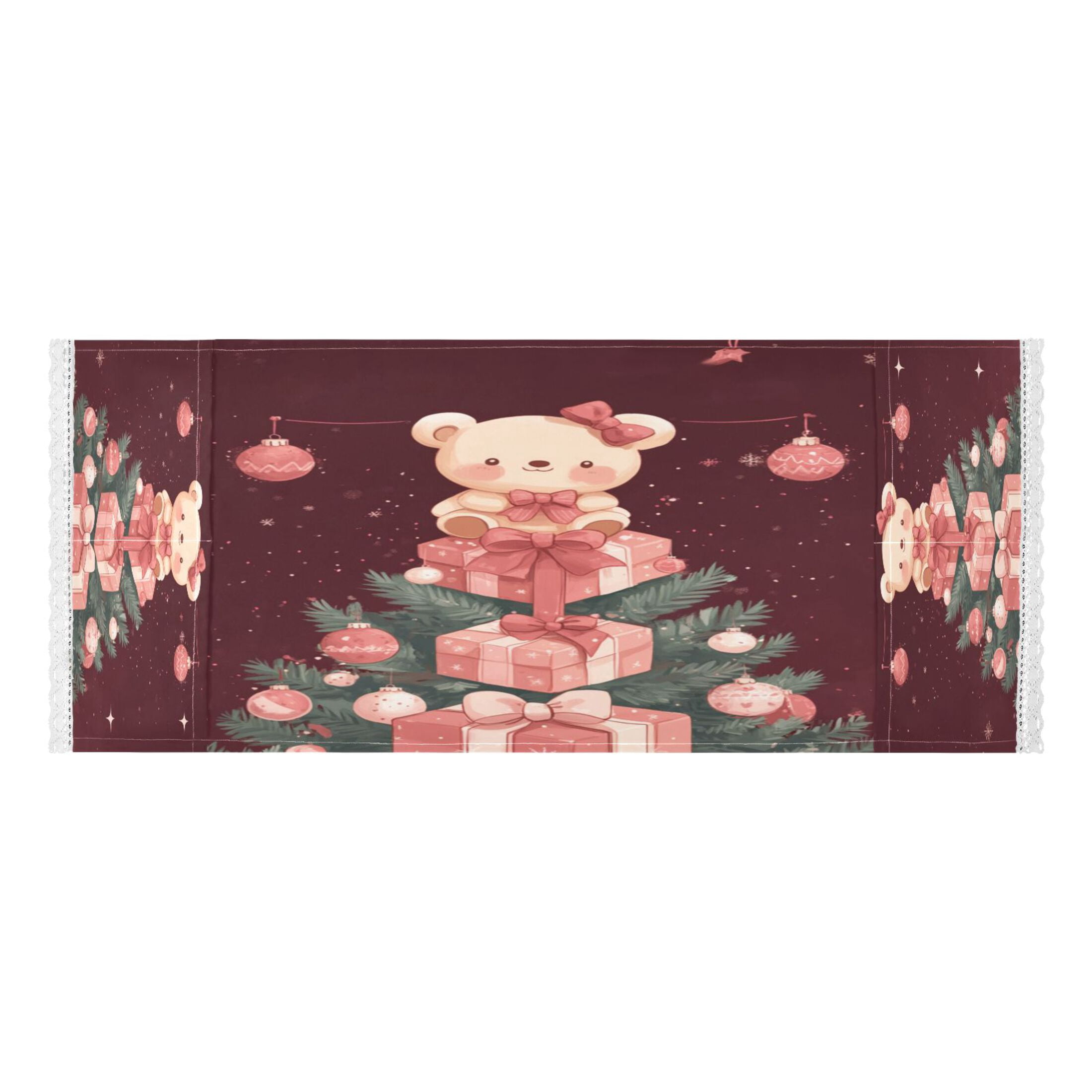 Pink Teddy BearWasher and Dryer Covers Dust-Proof and Oil Resistant Fridge Cover with 4 Storage Pockets Washing Machine Top Cover for Laundry Kitchen Home 51.2 x 22 In