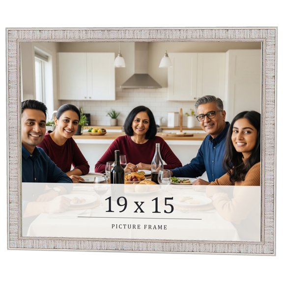 19x15 Frame White Real Wood Picture Frame Width 0.75 inches | Interior Frame Depth 0.5 inches |