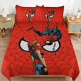 thumbnail image 3 of a2554 Spiderman Crawl Ensemble de Lit 3 Pcs - Comprend une Couette Réversible et un Ensemble de Draps Literie - Microfibre Résistante à la Décoloration Simple jfr2554(200x200cm 78x78 Po), 3 of 5