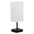 thumbnail image 1 of Bedside Lamp with USB Port Dual Outlets with Linen Shade NightStand Lamp White, 1 of 9