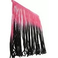 thumbnail image 3 of Tie-Dye Ombre Multicolor Chainette Thread Yarn Tonal Loop Fringe- 7" Long -Sewing Quilting Renaissance Dance Hawaiian Costumes Outfit Drapery -HAND DYED- Fuchsia Magenta Dark Pink Black Shades- 1 Yard, 3 of 7