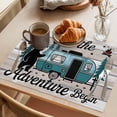 thumbnail image 3 of Placemat Set of 4 Adventure Bear Camper Van Placemats for Dining Table Retro Forest Wood Grain Washable Table Mats for Kitchen and Party Decor Indoor & Outdoor Use, 3 of 8