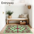 thumbnail image 3 of ODIKA 5'x7' Machine Washable Non-Slip Area Rug, Traditional Symphony Decorative Artistic Wonder High Traffic Rug with Pad, Green, 541224, 3 of 8