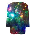 thumbnail image 4 of GA WEIHUA Clearance Sales,Christmas Shirts for Women Funny Sparkle Sequin Plus Size 3/4 Sleeve Tops Cute Crewneck Vacation Christmas Shirt(Blue,3X-Large), 4 of 5