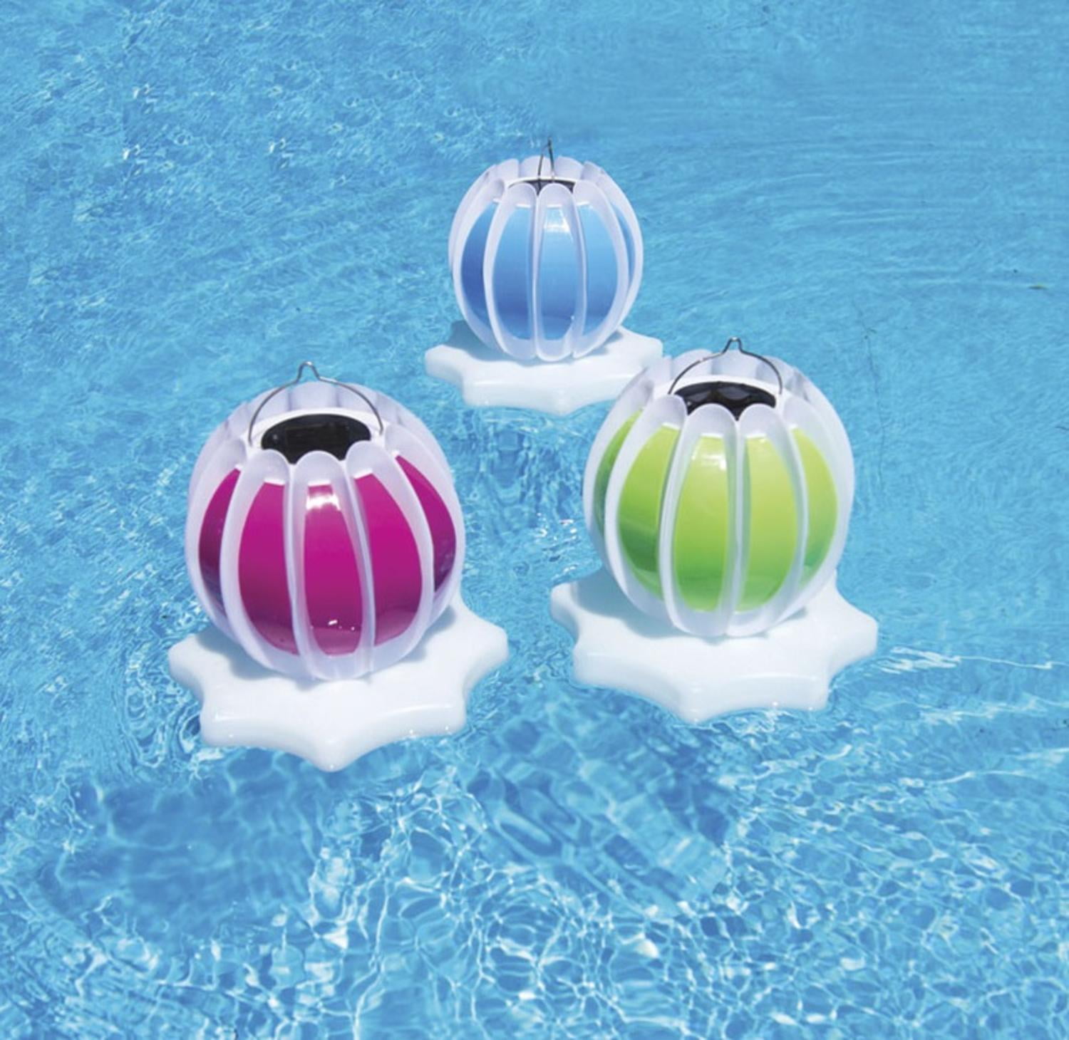 Set of 2 Green and White Solar Powered Swimming Pool or ...