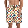 thumbnail image 1 of Fotbe Floral Checkerboard Trajes de Baño Estampados para Hombre, Shorts de Verano de Secado Rápido, Ropa de Playa, Bañadores-Medium, 1 of 6