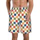 thumbnail image 1 of Balery Floral Checkerboard Traje de Baño Estilo Hawaiano para Hombre, Shorts de Secado Rápido con Bolsillos-Medium, 1 of 6