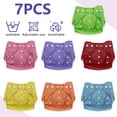 thumbnail image 5 of FUYGRCJ 7PCS Baby Diapers Reusable Nappy Cover Pants Breathable Anti Side Leakage Diaper Pants Newborn Pocket Diapers, 5 of 11
