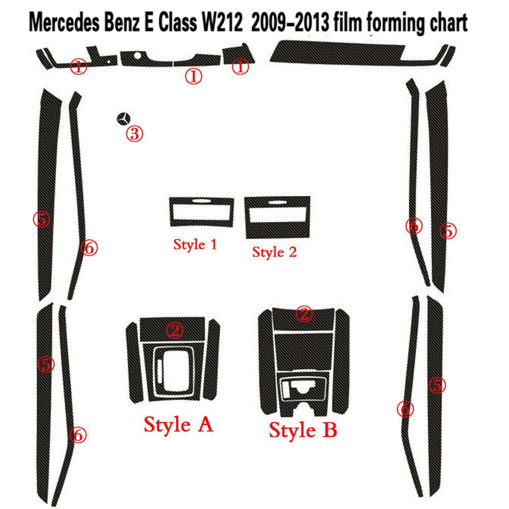 Installere mavepine honning For Mercedes Benz class E W212 5D Carbon Fiber Pattern Interior DIY Trim  Decals - Walmart.com