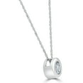 thumbnail image 2 of Pompeii 1/4 ct Round Diamond Solitaire Bezel Pendant Necklace 18" 14k White Gold (H,I1), 2 of 4