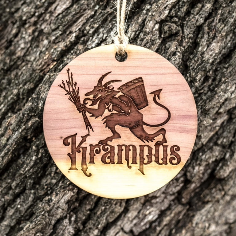 Krampus - Raw Cedar Ornament 3x3in Krampus - Raw Cedar Ornament 3x3in