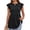 Black, variant on MOYIKO Womens Tank Tops Crew Neck Short Sleeve Summer Shirts Babydoll Peplum Tops Dressy Casual Blouses
