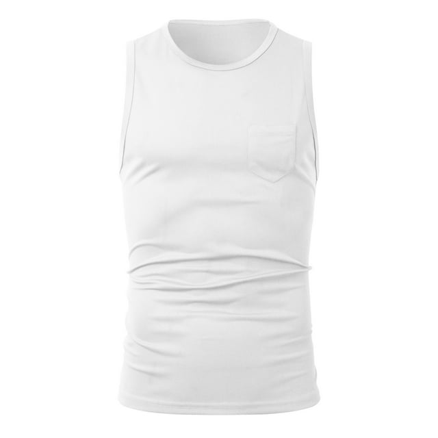 Camiseta sin mangas deportiva para hombre: camiseta interior elástica y transpirable para entrenar, poliéster, M-XL