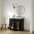 thumbnail image 4 of Ariel Hepburn 37 In. Right Offset Rectangle Sink Vanity With 1.5 In. Carrara White Countertop In Black, 4 of 7
