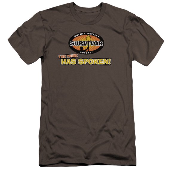 Survivor Tribe Has Spoken Premium Canvas Adult Slim Fit 30/1 T-Shirt Charcoal