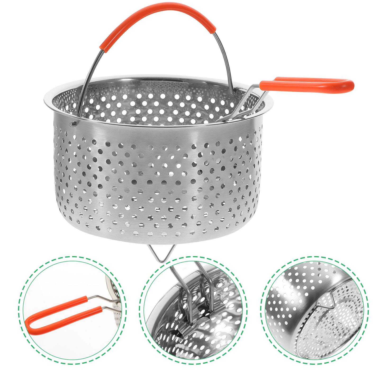 Steamer Basket for Cooking, Deep Fryer Basket with Handle Deep Fryer  Strainer 2 in 1 (Dia:20cm)