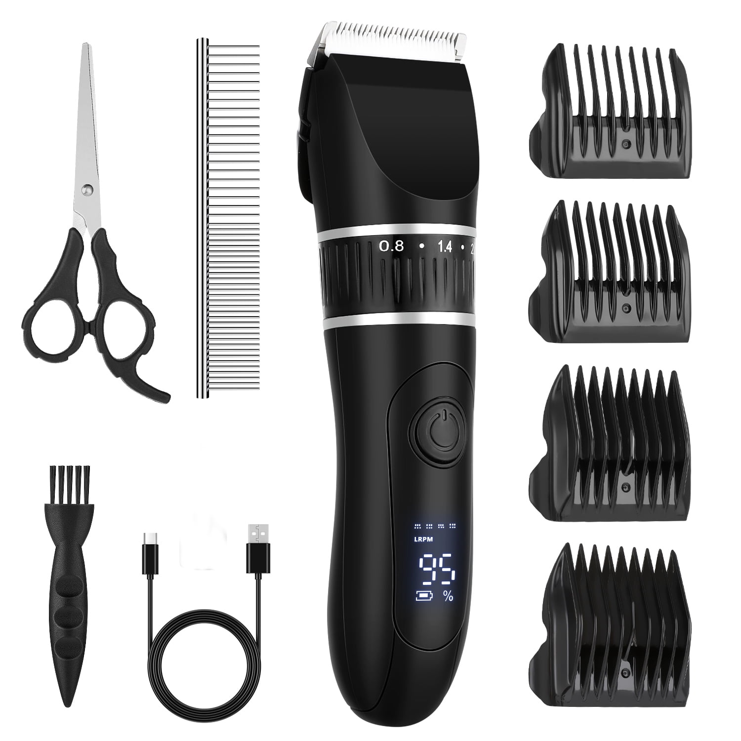 Pecute Dog Clippers, Professional Dog Grooming Kit Electric Cordless