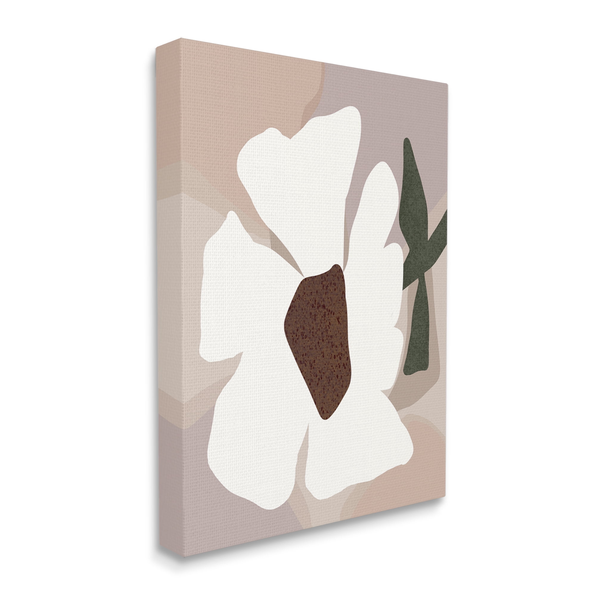 Stupell Industries Modern White Petals Botanical & Floral Painting Gallery Wrapped Canvas Art Print Wall Art, 36 x 48