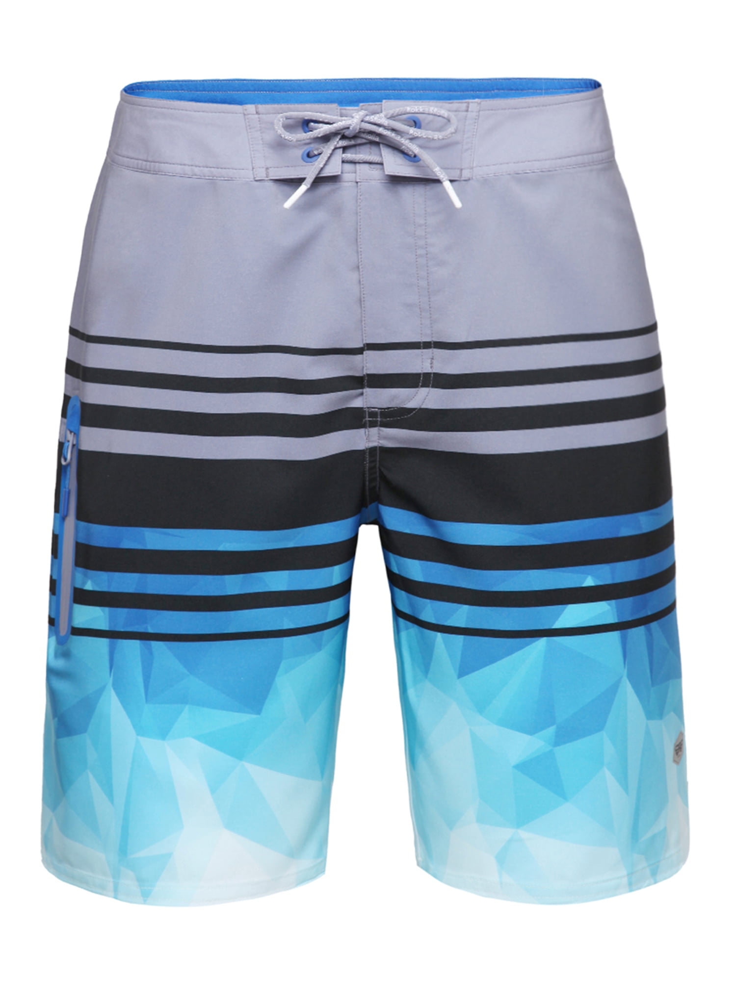 Hopgo Mens Swim Trunks 22 Quick Dry Beach Shorts Striped Boardshorts with Mesh Lining 