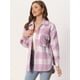 thumbnail image 3 of Chaqueta de Lana Allegra K Cuadros Púrpura XL para Mujer, 3 of 6