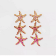 SUGARFIX by BaubleBar 'Shoot For The Stars' Drop Earrings - Coral Pink