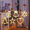 thumbnail image 4 of Luces navideñas Árbol de Navidad de Papá Noel Luces de ventana con cascabeles y pequeño adorno colgante Árbol de Navidad de Papá Noel y ciervo Luces de interior a batería para decoraciones navideñas, 4 of 8