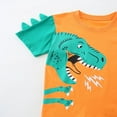 thumbnail image 6 of Toddler Boys Outfit Sets Cartoon Dinosaur Print Short Sleeved T-Shirt And Shorts Set Cool Daily Children Boys Outfit Sets，2Piece，5 -6 Years, 6 of 7