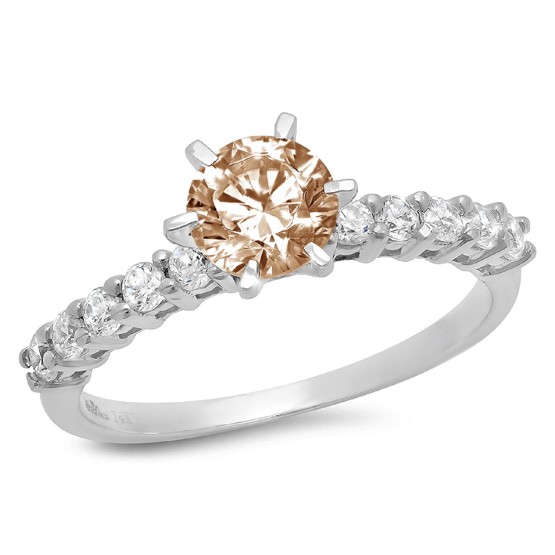Details about   1.50 CT Round Cut Solitaire VVS1 Diamond Enhancer Band Ring 14K White Gold Over