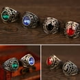 thumbnail image 2 of AYYUFE Band Ring Rhinestone Inlaid Finger Jewelry Titanium Steel Men and Women Band Finger Ring for Party Rhinestone,Alloy, 2 of 8