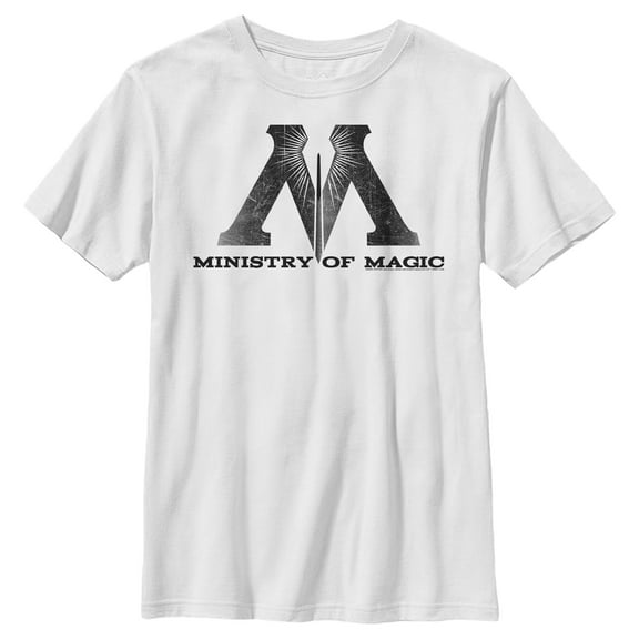 Boy's Harry Potter Ministry Of Magic Logo Graphic Tee White Large