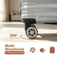 thumbnail image 3 of Smicure Carry On Luggage Sets 3 Piece with Spinner Wheel, Hardside Lightweight Suitcase with Backpack and Travel Essentials, Gray, 3 of 11