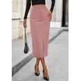 thumbnail image 4 of PRETTYGARDEN Women's Fall Midi Pencil Skirts Dressy Casual Work Office High Waisted Trendy Winter Corduroy Skirt with Slit, 4 of 10