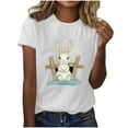 thumbnail image 3 of Camisas de Manga Corta para las Mujeres Moda Casual Impresión Cuello Redondo Suéter Tee Blusas, 3 of 4