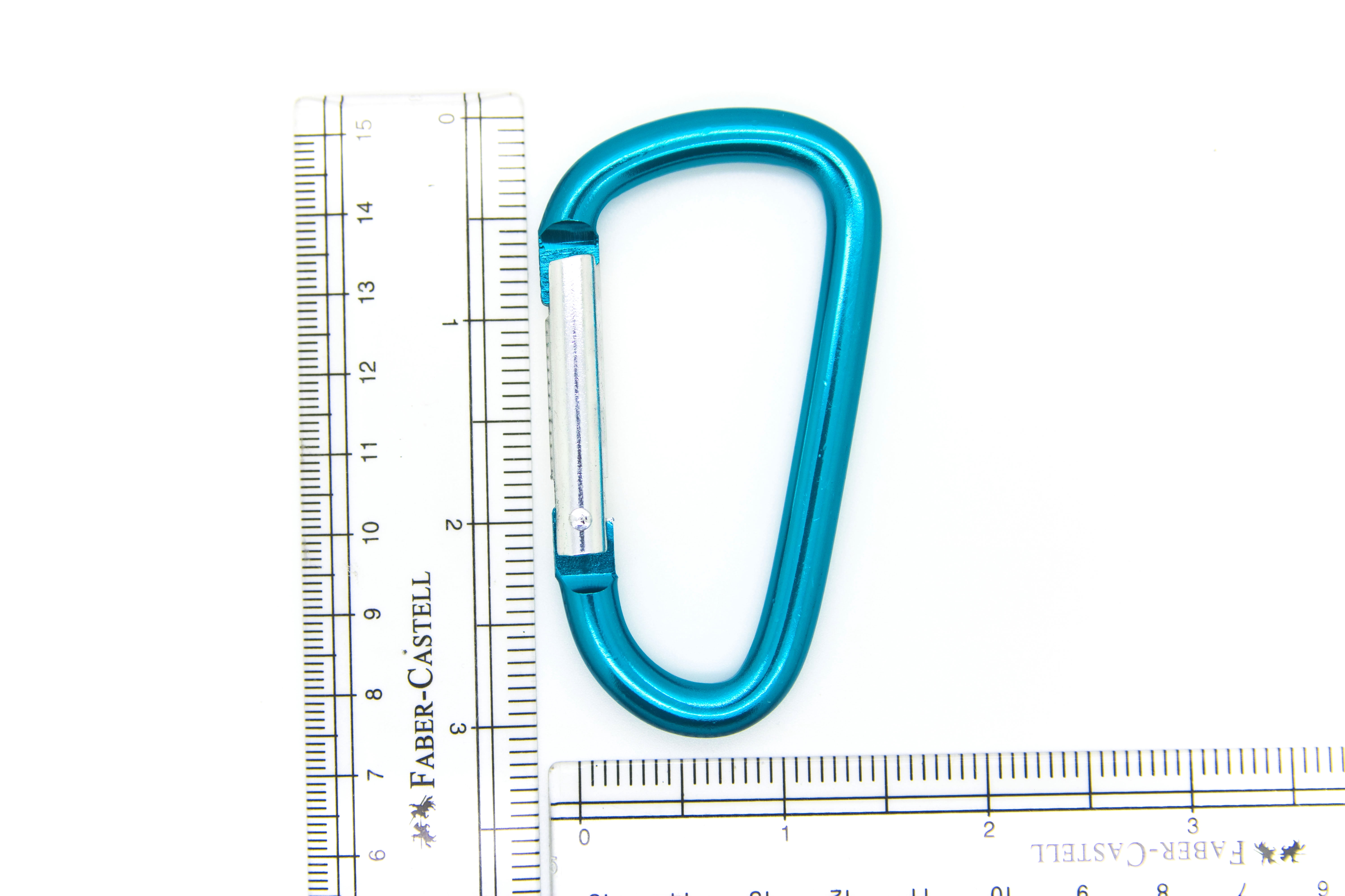 Pack 50 pcs - 3 inch Teal Aluminum Carabiner D Shape Buckle Pack, Keychain Clip, Spring Snap Key Chain Clip Hook Buckle