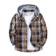 thumbnail image 2 of Ceisia Men's Casual Plaid Patchwork Hooded Button-Up Long Sleeve Shirt Gift, 2 of 9