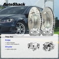 thumbnail image 3 of AutoShack Front Vented & Rear Solid Drilled & Slotted Silver Zinc Coated Brake Rotors + Calipers 8-PC Brake Kit Replacement for 2006-2009 Chrysler 300 2010 Dodge Charger SilverShield Pro, 3 of 5