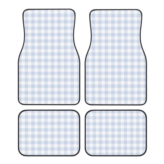Vsdgher Blue Checkboard Car Foot Mat Set of 4 Pieces Universal Floor Liner Car Accessories Fits Most Cars, Trucks, Vans, sedans, SUV