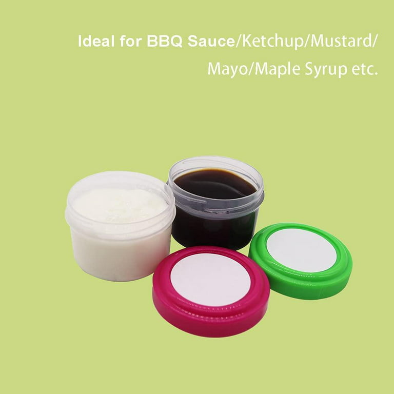 1.18 Oz. Salad Dressing Containers to Go with Sticker Label | 6 Pack Small  Sauce Condiment Cups | Great for Meal Prep, Reusable | Plastic BPA Free