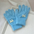 thumbnail image 2 of qolati Kids Winter Gloves Girls Warm Stretchy Knit Gloves Toddler Cute Bowknot Full Fingers Gloves for Cold Weather 3-8 Years, 2 of 4