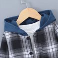 thumbnail image 6 of Kids Toddler Boys 2 Piece Summer Outfit Plaid Color Front Button Down Hoodie Top and Jogger Sweatpants Sets Kaprioy, 6 of 9